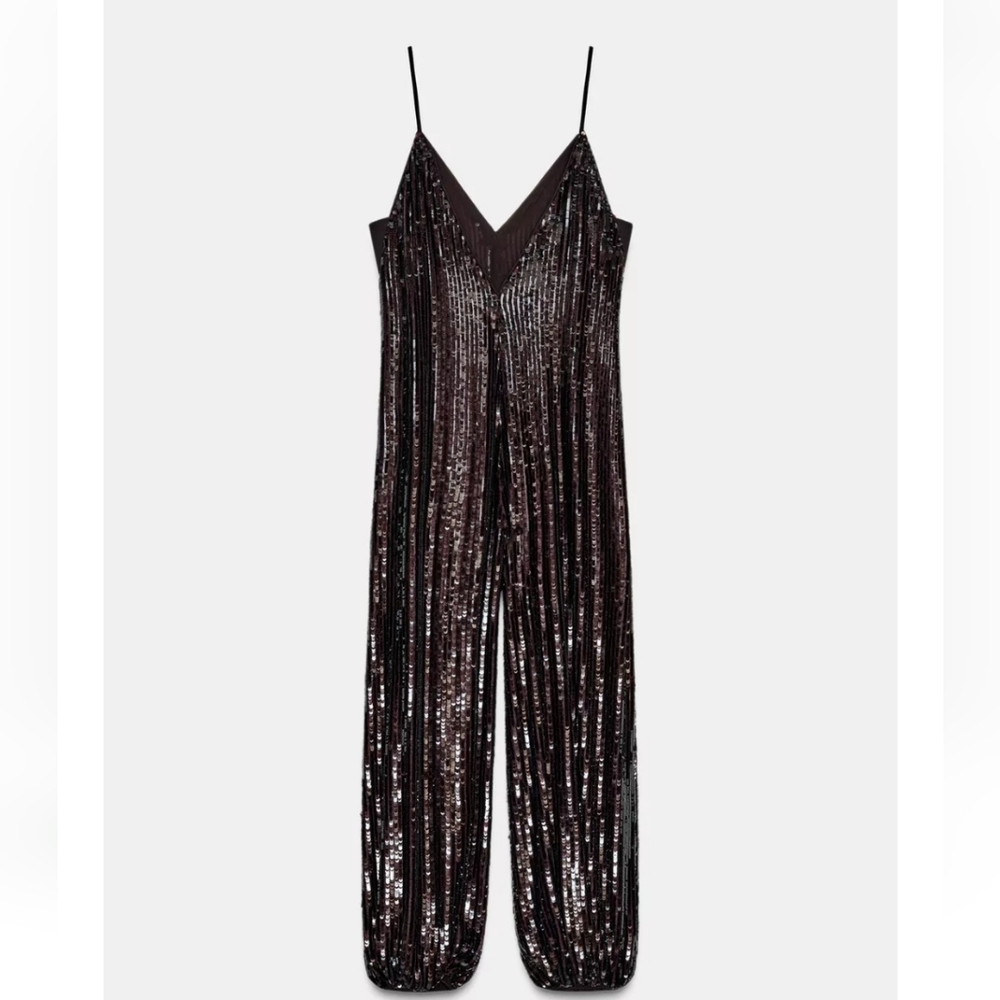 Zara LIMITED EDITION SEQUIN BALLOON JUMPSUIT Size S and L - Picture 12 of 13